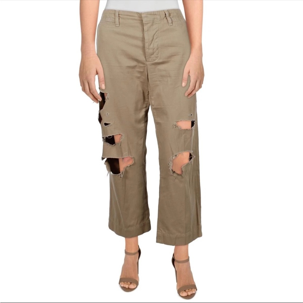 NWD Frame Womens Le Tomboy Tan High Rise Cotton Cropped Pants Trousers 27